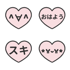 ⏹⬛LINE顔文字＆ハート❶⬛ピンク