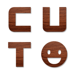 Wood grain texture die cut alphabet