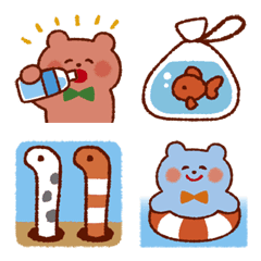 夏の虹色くまさん絵文字