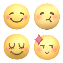 ◼︎ほのぼのふんわり基本顔文字♡3D♡