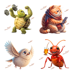 Cute Animals : Colorful(Emoji)Dukdik