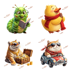 Cute Animals : Colorful(Emoji)Dukdik2