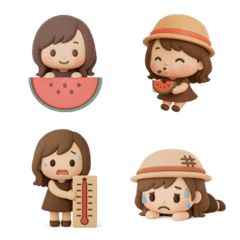 3D simple cute girl Emoji #1