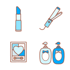 美容・コスメ絵文字(ブルー)