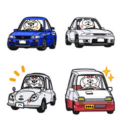 Raccoon cat goronta Old car Emoji