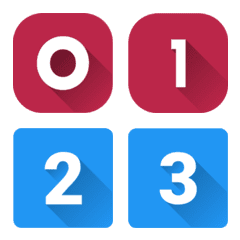 Number 0-9 Red : Blue