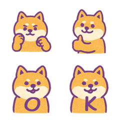 かわいい柴犬+26英語（紫）