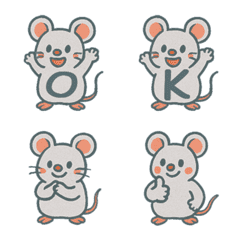 かわいいマウス+26英語（グレー）