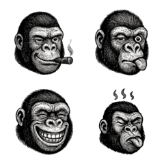 Gorilla emoji working hard