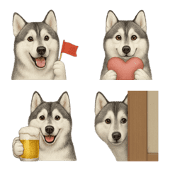 シベリアンハスキーのリアクション絵文字