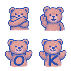 かわいいテディベア+26英語（青）