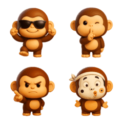 Expressive Monkey Emoji Pack2