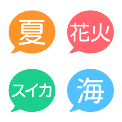 夏☆シンプルな吹き出し絵文字