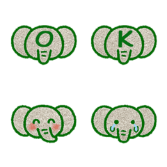かわいい象+26英語（緑）