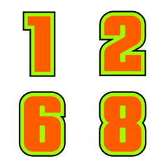 Emoji numbers Orange-Green
