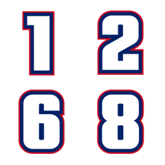 Emoji numbers White-Blue 2