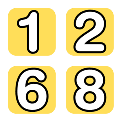 Emoji numbers Yellow-White 2