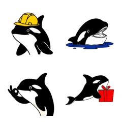 シュールでかわいいシャチの絵文字