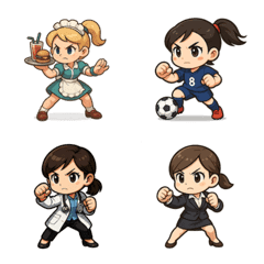 Emoji of Battling profession woman