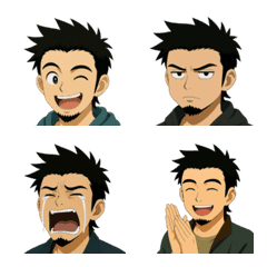 毎日使える俺の絵文字!あごひげ短髪男性