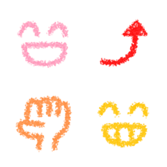 かわいいクレヨン風手書き絵文字