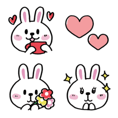 ほんわか♡白うさぎの絵文字