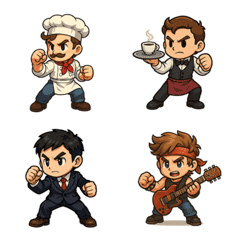 Emoji of Battling profession man