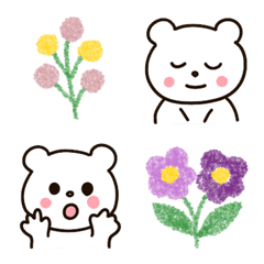 Cute white bear emoji honobono