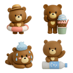 3D natural bear Emoji 3