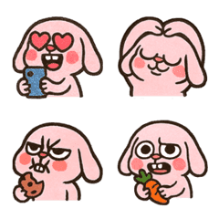 Funny Pink Bunny Emojis Vol.1
