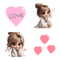 お団子ヘアの女の子♡絵文字ver.