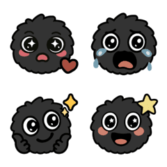 Mini coal round face sticker