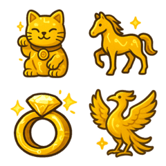 Lucky Riches! Sparkling Gold Emoji Set