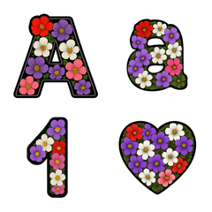 flower font alphabet outline