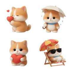 ぽっちゃりオレンジ猫の絵文字