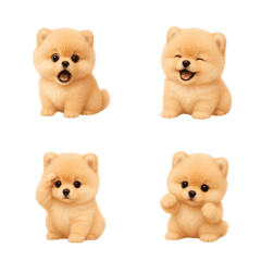 いろんな表情のポメラニアンの絵文字