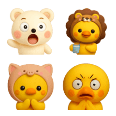 ひよこのぴよちゃんと白くまリアクション