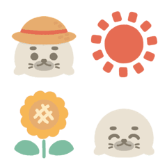 可愛いあざらしの夏絵文字。