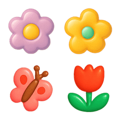 Puffy Pastel Flowers