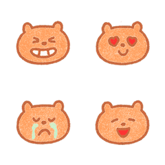 幸運を祈るクマの日常表現（オレンジ色）