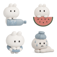 3D Rabbit talk Emoji #1