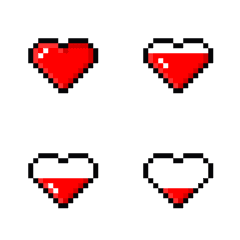 8-bit Hearts/pixel emojis