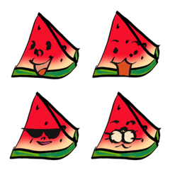 자른 수박 (과일 얼굴 감정)