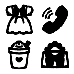 monochrome emojis