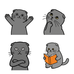 スコティッシュフォールドの絵文字2(猫)