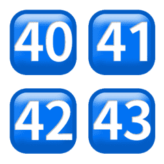 青 毎日 40-79 数字 動く絵文字