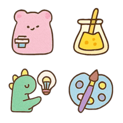 emoji cute study and teacher