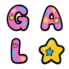 目立つド派手なGAL風アルファベット絵文字