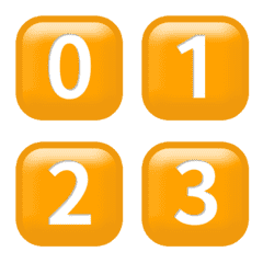 オレンジ 毎日 1-39 数字 動く絵文字