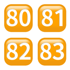 オレンジ 毎日 80-100 数字 動く絵文字